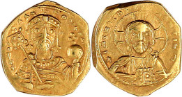 Kaiserreich
Constantin IX. Monomachus, 1042-1055
Tetarteron Nomisma 1042/1055, Constantinopel. 3,90 g. sehr schön, beschnitten, selten Exemplar Savo...