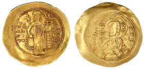 Kaiserreich
Manuel I. Comnenus, 1143-1180
Hyperpyron 1164/1167, Constantinopel. Manuel steht mit Chlamys v.v. hält Labarum und Kreuzglobus/ Christus...