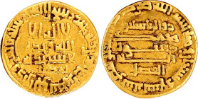 Abbasiden
Al-Mamun, 812-833 (AH 196-218)
Dinar AH 199 = 815/816. Mit "Dhul Riyasatayn Al Fadl" und "Al Muttalib", ohne Münzstättenangabe, Misr. 4,16...