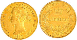 Australien
Victoria, 1837-1901
Sovereign 1867, Sydney. 7,98 g. 917/1000. sehr schön/vorzüglich, kl. Randfehler. Krause/Mishler 4.