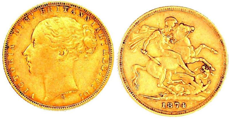 Australien
Victoria, 1837-1901
Sovereign 1874 M, Melbourne. 7,98 g. 917/1000. ...