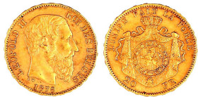 Belgien
Leopold II., 1865-1909
20 Francs 1878. 6,45 g. 900/1000. vorzüglich. Krause/Mishler 37.
