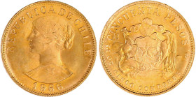 Chile
Republik, seit 1818
50 Pesos 1966. 10,17 g. 900/1000. fast Stempelglanz. Krause/Mishler 169.