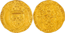 Frankreich
Karl VI., 1382-1422
Ecu a la couronne 1411, Point 4, Montpellier. 3,51 g. sehr schön/vorzüglich, min. beschnitten. Ciani 484. Lafaurie 37...