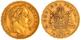 Frankreich
Napoleon III., 1852-1870
20 Francs 1863 A, Paris. 6,45 g. 900/1000. gutes sehr schön. Krause/Mishler 781.1. Friedberg 573.