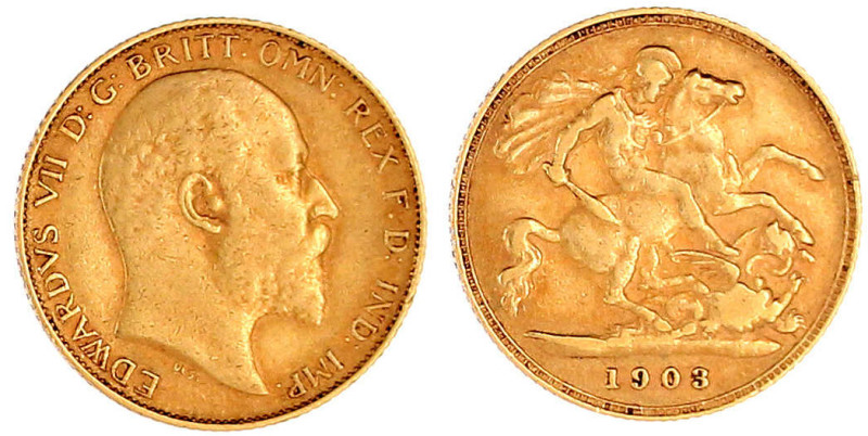 Grossbritannien
Edward VII., 1902-1910
1/2 Sovereign: 1903. 3,99 g. 917/1000. ...