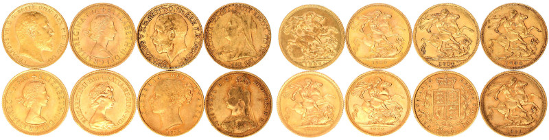 Grossbritannien
Lots
8 X Sovereign: Victoria 1872, 1889 und 1894, Edward VII. ...