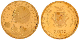 Guinea
Republik, seit 1962
2000 Francs 1969, Mondlandung. 8,00 g. 900/1000. Polierte Platte. Krause/Mishler 18.