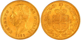 Italien- Königreich
Umberto I., 1878-1900
20 Lire 1882 R. 6,45 g. 900/1000. fast Stempelglanz, Prachtexemplar. Krause/Mishler 21. Friedberg 21. Paga...