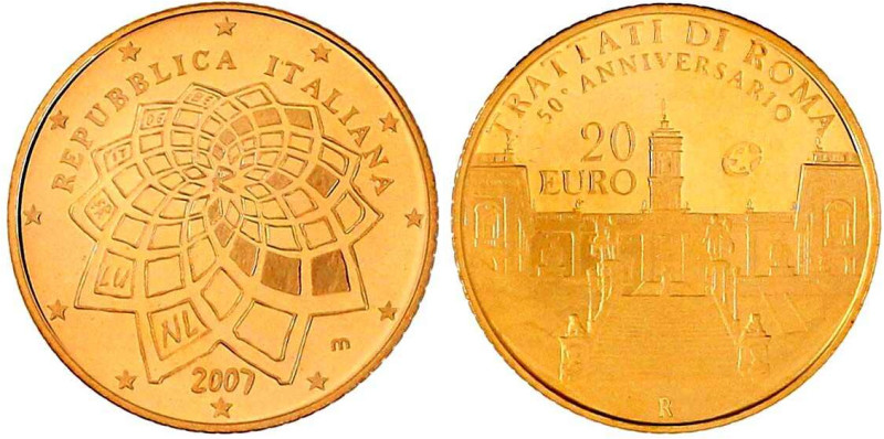 Italien- Republik
seit 1946
20 Euro 2007. 50 J. Römische Verträge. 6,45 g. 900...