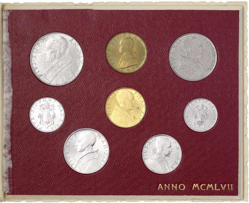 Italien-Kirchenstaat
Pius XII., 1939-1958
Münzsatz von 1 Lira bis 100 Lire (Go...