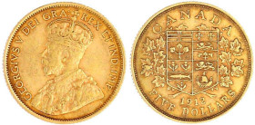 Kanada
Britisch, seit 1763
5 Dollars 1912. 8,36 g. 900/1000. gutes sehr schön/vorzüglich. Krause/Mishler 26. Friedberg 4.