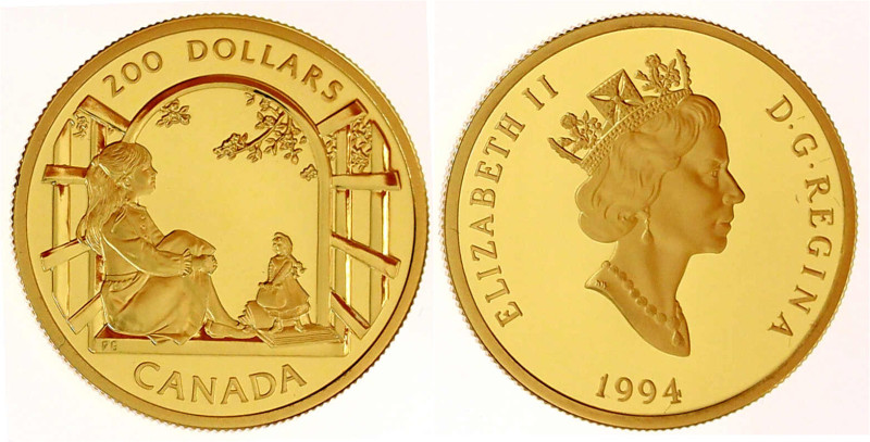 Kanada
Britisch, seit 1763
200 Dollars 1994. Anne of Green Gables. 17,135 g. 9...