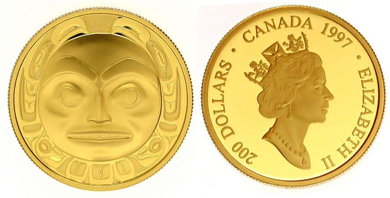 Kanada
Britisch, seit 1763
200 Dollars 1997. Haida-Maske. 17,135 g. 916/1000. ...