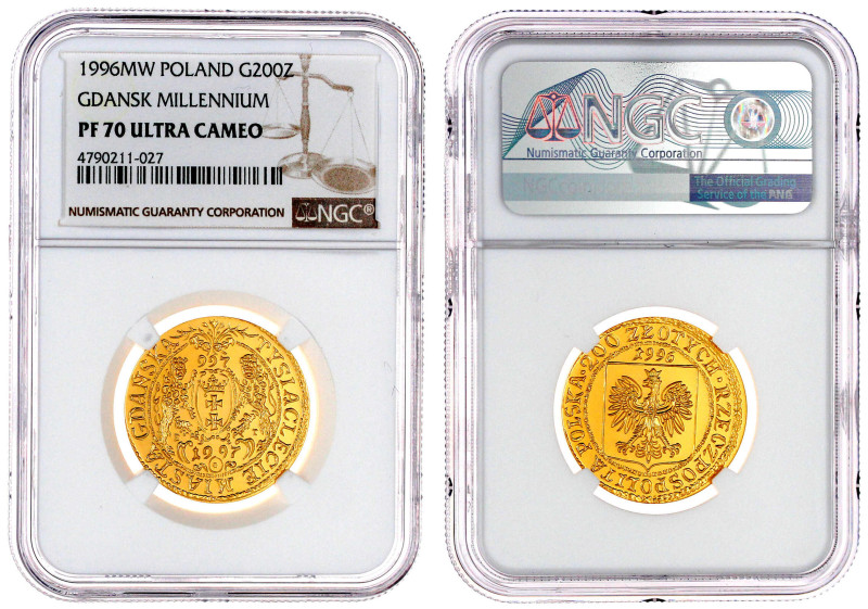 Polen
Republik, seit 1989
200 Zlotych 1996, 1000 Jahre Gdansk. 15,50 g. 900/10...