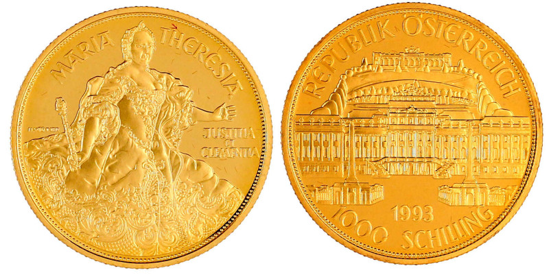 Republik Österreich
2. Republik, seit 1945
1000 ÖS 1993, Maria Theresia. 16,28...