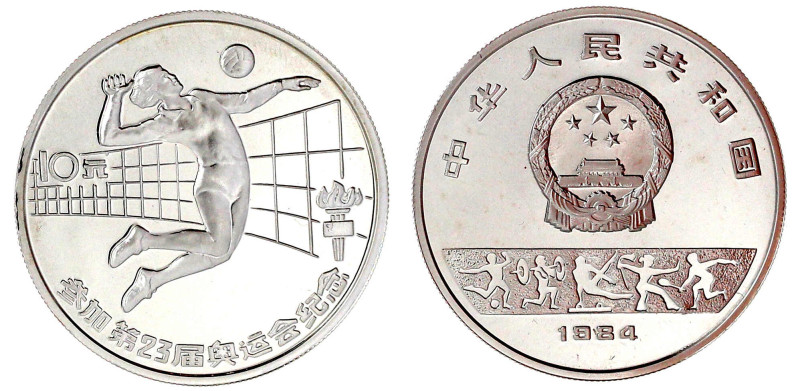 China
Volksrepublik, seit 1949
10 Yuan Silber 1984 Volleyball. Auflage nur 350...