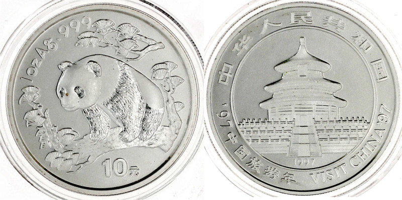 China
Volksrepublik, seit 1949
10 Yuan Panda (1 Unze) 1997. Jahr des Tourismus...