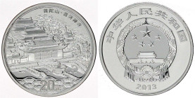 China
Volksrepublik, seit 1949
20 Yuan Silber (2 Unzen) 2013. Die vier heiligen Berge des Buddhismus 2. Ausgabe. Putuo Shan. In Originalschatulle mi...