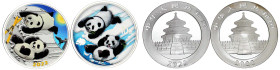 China
Volksrepublik, seit 1949
Panda-Satz Night & Day 2022. 2 X 10 Yuan. Je 30 Gramm Feinsilber mit Farbapplikation. In Kapseln. Ohne Zertifikate un...