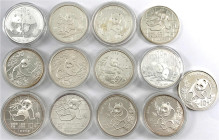 China
Lots der Volksrepublik China
13 X 10 Yuan Panda (1 Unze Silber): 3 X 1989, 2 X 1990, 3 X 1991, 2 X 1992, 1996, 2009 und 2013. Bis auf 2 Stück ...