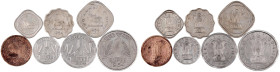 Indien
Republik, seit 1947
Kursmünzensatz (Proof Set) mit 7 Münzen 1954. 1 Pice, 1/2 Anna, 1 Anna, 2 Annas, 1/4, 1/2 und 1 Rupie. Ohne Pappblister (...