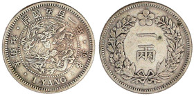 Korea
Yi Hyong (Kojong), 1864-1897
Yang Jahr 501 = 1892. sehr schön. Krause/Mishler 1112.