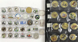 Korea Nord
Lots
45 meist Farbmünzen: 1 Won, 8 X 2 Won, 2 X 5 Won, 7 Won, 12 X 20 Won, 13 X 100 Won, 4 X 250 Won, 4 X 500 Won. Viel Silber. Polierte ...