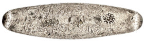 Laos
Königreich Lanchang, 1353-1571
Barrenmünze zu 1/2 Tamlung ca. 1353/1571. Drei Stempel: Krone, Elefant n.r., Chakra. 37,28 g. fast sehr schön. M...
