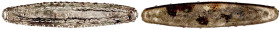 Laos
Königreich, 1591-1707
"Tigerzunge" zu 1 1/2 Tamlung 1571/1707 mit 3 X Stempel Schlangensymbol. 113,50 g. sehr schön. Mitchiner - (vgl. 3005/300...