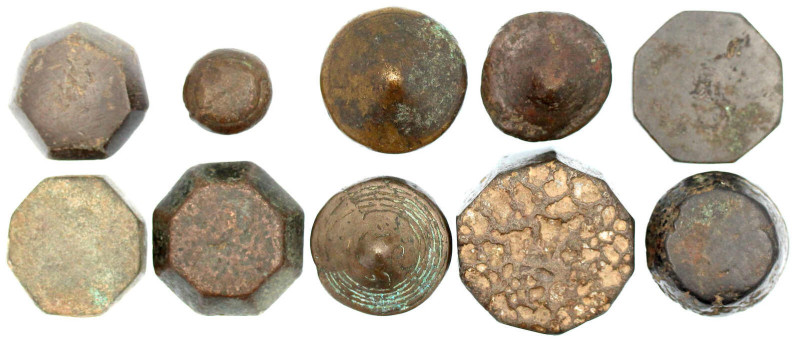 Laos
Lots
10 div. Bronzegewichte, 19. Jh., Mekong-Gebiet