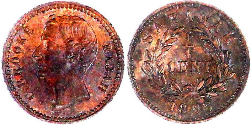 Malaysia
Sarawak
1/4 Cent 1896. gutes vorzüglich. Krause/Mishler 4.