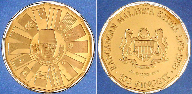 Malaysia
Monarchistischer Bundesstaat, seit 1963
200 Ringgit GOLD 1976 dritter...