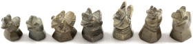 Myanmar (Burma)
Opiumgewichte
7 Bronze-Hanthagewichte. Zusammen 52,80 g. sehr schön