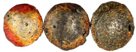 Thailand
Königreich Ayuthia, 1350-1564/1584-1767
3 X Tok money Unit o.J. (1615/1880). Geringhaltige Silberscheibe mit Buckel. Sogenanntes "Schweines...