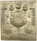 Tibet
Mandala: rechteckige Zinkgussplatte, Relief 3 Mandalas, 3 Götter, etc. 26 X 29,5 cm. vorzüglich