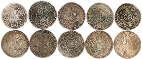 Tibet
10 Silbermünzen: 9 X Tanka Tibet, 1 X Mohar Nepal. sehr schön