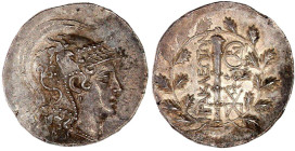 Ionia
Heraklea ad Latmon
Tetradrachme 140/135 v. Chr. Kopf der Athena mit attischem Helm r./Keule über kl. Nike im Kranz. 16,55 g. vorzüglich, Prach...