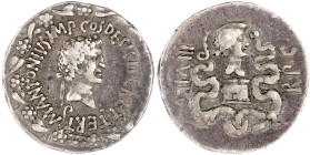 Imperatorische Prägungen
Marcus Antonius 43-31 v. Chr
Cistophorische Tetradrachme 39 v. Chr. Ephesos. 11,51 g. sehr schön. RPC 2201. Sydenham 1197....