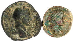 Kaiserzeit
Severus Alexander, 222-235
2 Bronzemünzen: Dupondius (Moneta) und Sesterz (Sol). fast sehr schön und schön/sehr schön