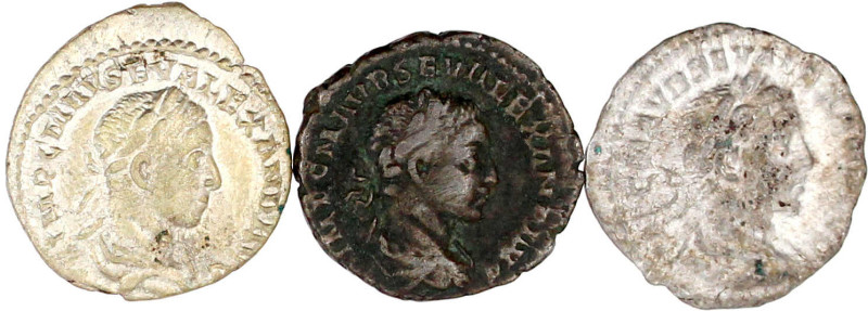 Kaiserzeit
Severus Alexander, 222-235
3 Denare: Aequitas, Libertas und Jupiter...