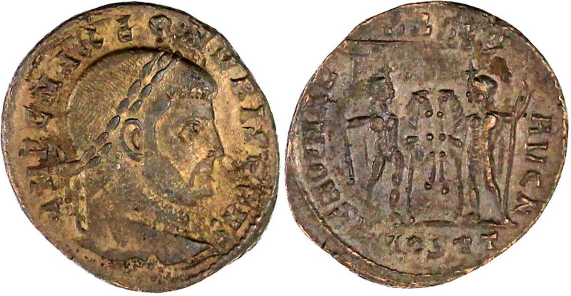 Kaiserzeit
Maxentius, 306-312
Follis, Anfang 310, Ostia. Gut sichtbar überpräg...