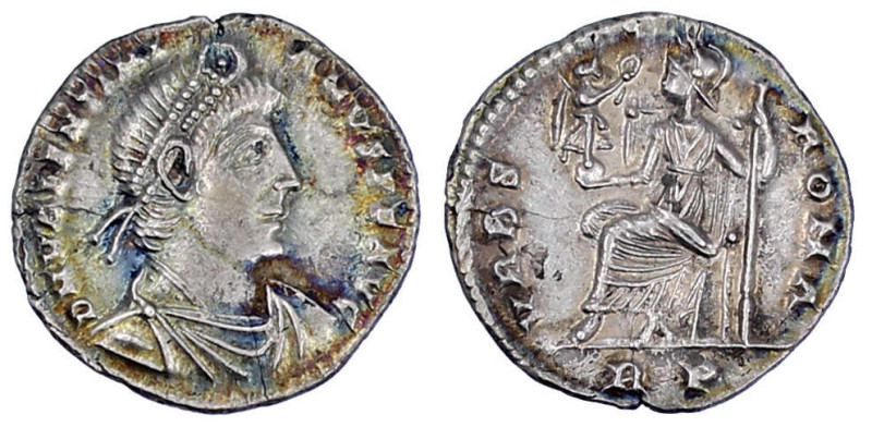 Kaiserzeit
Valentinianus I., 364-375
Siliqua 364/367, Rom. Drap., diad. Brb. r...