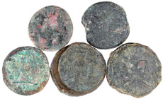 Römer
Republik
5 Asses der Republik, u.a. eine Prägung für Pompeius. schön