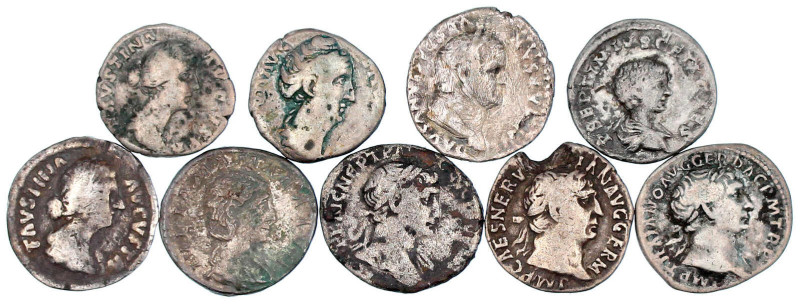 Römer
Kaiserzeit
9 Denare: Vespasian, Trajan (3 X), Faustina I., Faustina II. ...