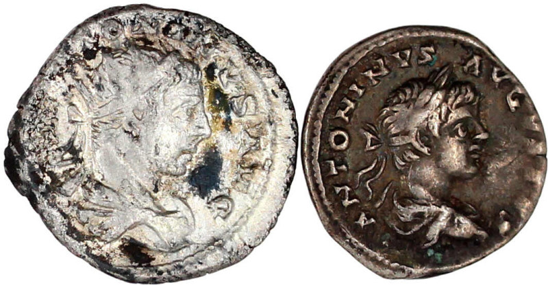 Römer
Kaiserzeit
2 Stück: Caracalla Denar (Salus, Laodicea ad Mare) und Elagab...