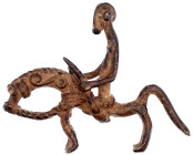 Afrika
Burkina Faso: Bronze-Reiter vom Stamm der Senufo. 76 X 63 X 17 mm