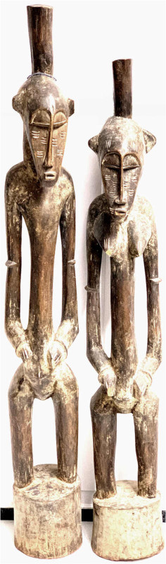 Afrika
Elfenbeinküste: Paar Ebenholzfiguren der Senufo, Mann und Frau. Höhe 116...