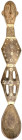 Afrika
Gabun/Kongo: figurales Rührgerät aus Holz, Stamm der Bakota (?). Unten Laffe, oben Kopf, Mitte Kreisverzierungen. Länge 116 cm. diverse Risse ...