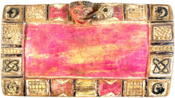 Afrika
Nigeria: Yoruba-, bzw. Ifá-Wahrsagebrett (sog. "Opon Ifá"). Holz, rechteckig, stellenweise rötlich eingefärbt. 35,5 X 19 X 4 cm